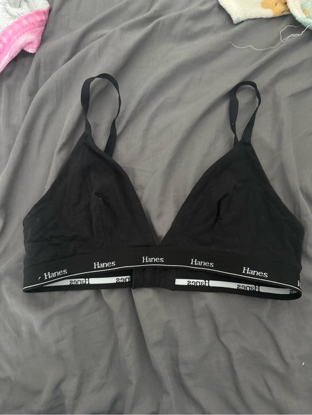 Hanes Women's Black Wireless Triangle Bralette